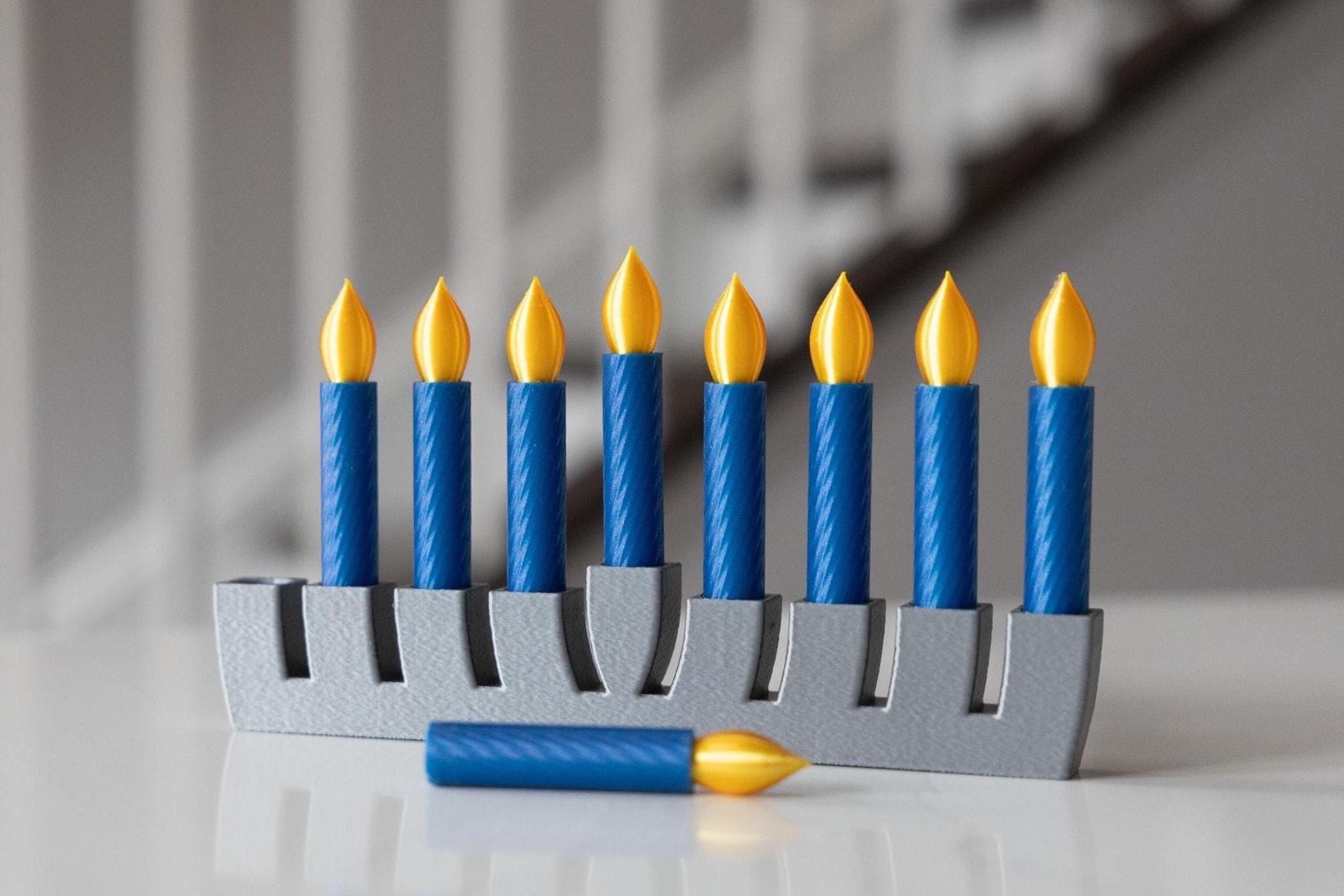 Flameless Hanukkah Menorah — Kid-Safe Chanukiah thumbnail 5